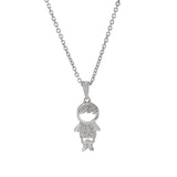 18KT White Gold Diamond Boy Charm Pendant