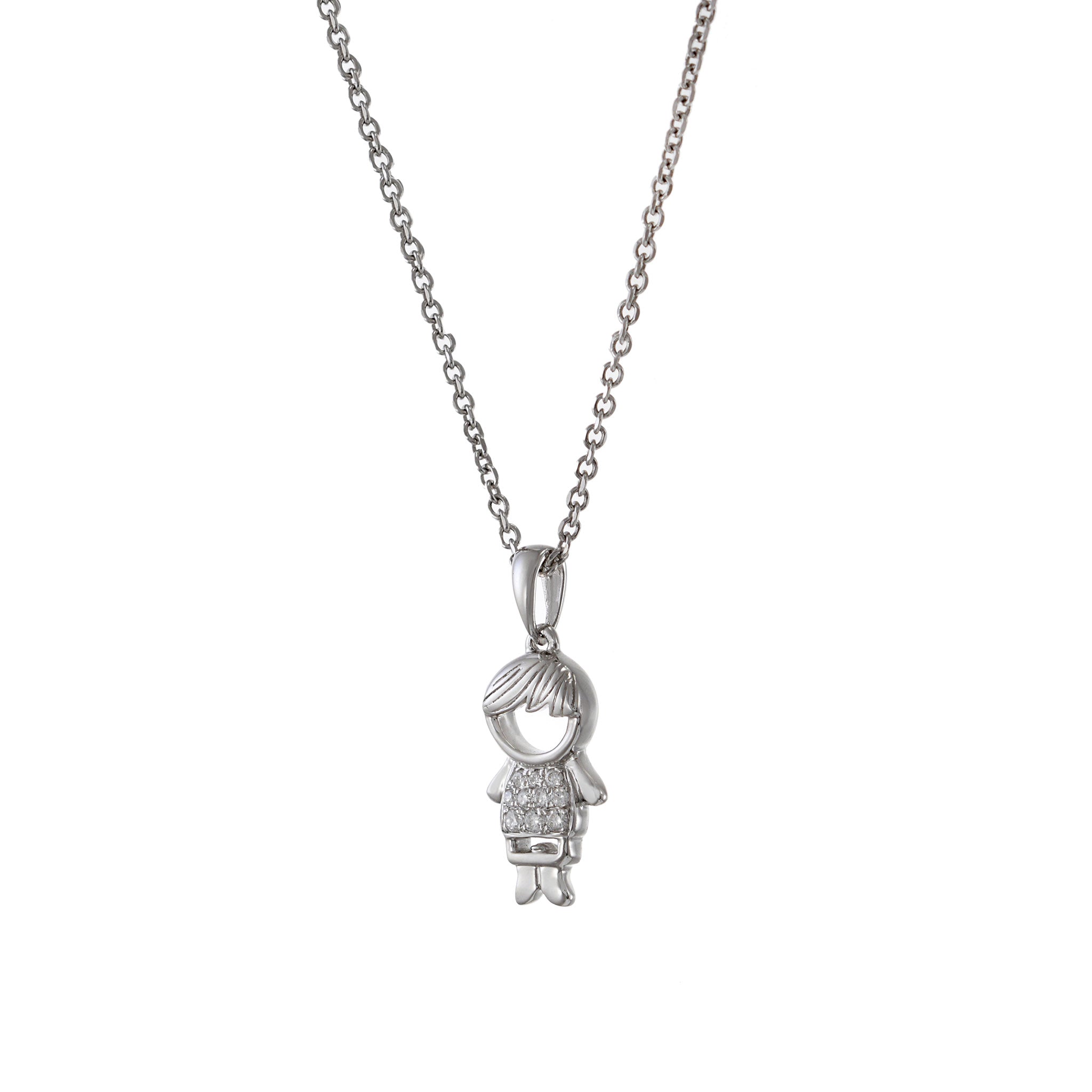 18KT White Gold Diamond Boy Charm Pendant