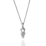 18KT White Gold Diamond Boy Charm Pendant