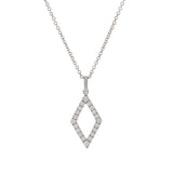 18KT White Gold Diamond Shaped Pendant