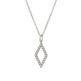 18KT White Gold Diamond Shaped Pendant