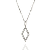 18KT White Gold Diamond Shaped Pendant