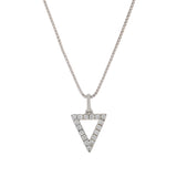 18KT White Gold Triangle Shaped Diamond Pendant