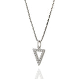 18KT White Gold Triangle Shaped Diamond Pendant