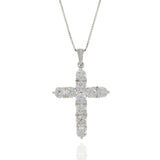 18KT White Gold Diamond Cross Pendant