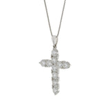 18KT White Gold Diamond Cross Pendant