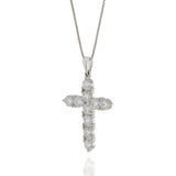 18KT White Gold Diamond Cross Pendant