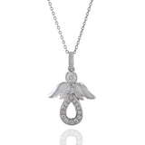 18KT White Gold Diamond Angel Pendant