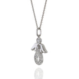 18KT White Gold Diamond Angel Pendant