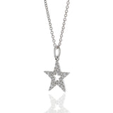 18KT White Gold Open Center Star Diamond Pendant