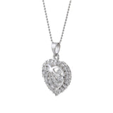 18KT White Gold Open Heart Diamond Pendant