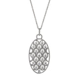 18KT White Gold Fancy Oval Diamond Pendant