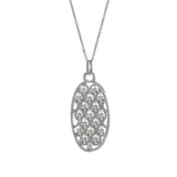 18KT White Gold Fancy Oval Diamond Pendant