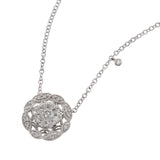 18KT White Gold Cluster Diamond Necklace