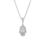 18KT White Gold Diamond Hamsa Pendant