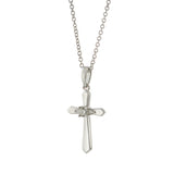 18KT White Gold Cross Pendant With Diamond Centerstone