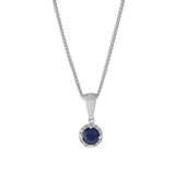 18KT White Gold Sapphire And Diamond Halo Pendant