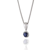 18KT White Gold Sapphire And Diamond Halo Pendant