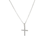 18KT White Gold Diamond Cross Pendant