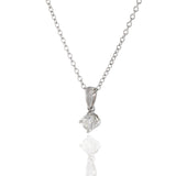 18KT White Gold 0.19CT Round Cut Diamond Pendant