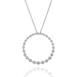 18KT White Gold Circle Diamond Pendant