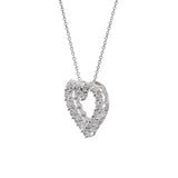 14KT White Gold Open Diamond Heart Pendant