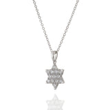 18KT White Gold Star Of David Diamond Pendant