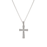 18KT White Gold Diamond Cross Pendant