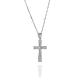 18KT White Gold Diamond Cross Pendant