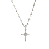 18KT White Gold Diamond Cross Pendant