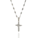 18KT White Gold Diamond Cross Pendant