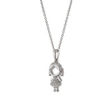 18KT White Gold Girl Diamond Charm Pendant