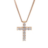 18KT Rose Gold Diamond Cross Pendant