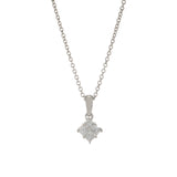 18KT White Gold Diamond Cluster Pendant Necklace