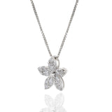 18KT White Gold Flower Diamond Pendant