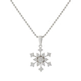 18KT White Gold Diamond Snowflake Pendant