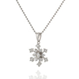 18KT White Gold Diamond Snowflake Pendant