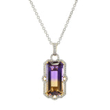 18KT Yellow Gold Ametrine and Diamond Pendant