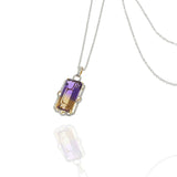 18KT Yellow Gold Ametrine and Diamond Pendant