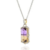 18KT Yellow Gold Ametrine and Diamond Pendant