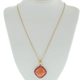 18kt Yellow Gold Coral and Pink Sapphire Pendant
