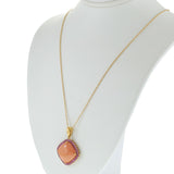 18kt Yellow Gold Coral and Pink Sapphire Pendant