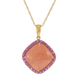 18kt Yellow Gold Coral and Pink Sapphire Pendant