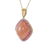 18kt Yellow Gold Coral and Pink Sapphire Pendant