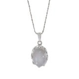 18KT White Gold Natural Star Grey Sapphire Necklace