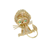 Vintage 1970s 14KT Yellow Gold Lion Brooch