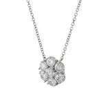 14KT White Gold Cluster Diamond Pendant