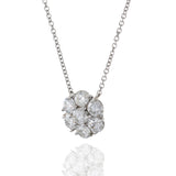 14KT White Gold Cluster Diamond Pendant