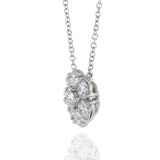 14KT White Gold Cluster Diamond Pendant