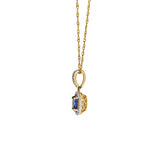 14KT Yellow Gold Oval Tanzanite and Diamond Pendant